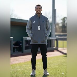 NWT Adidas EAST COAST PRO Baseball Two-Tone Gray Men's Jacket